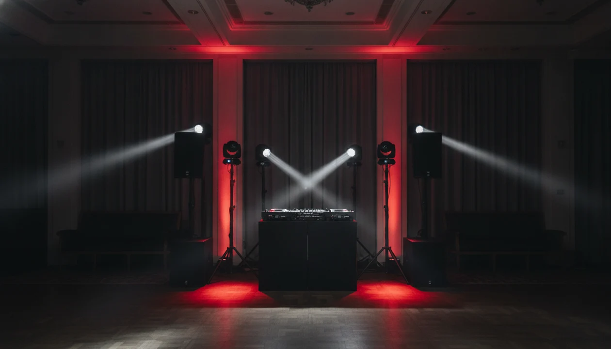 Concepto ilustrativo de sonido e iluminación del paquete Básico
